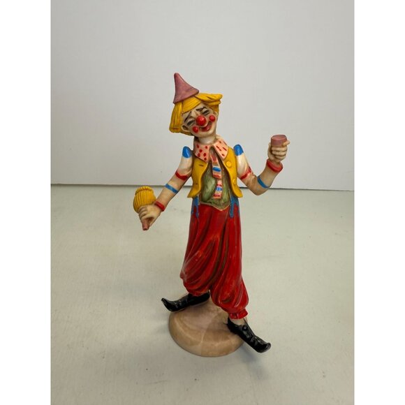 Vintage Fontanini Circus Clown Figurine Cup Drink Detailed Resin Statue Italy - Picture 1 of 8